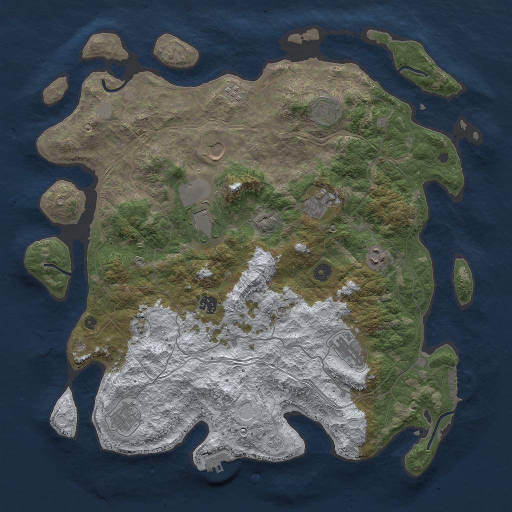 Rust Map: Procedural Map, Size: 4250, Seed: 262725, 18 Monuments