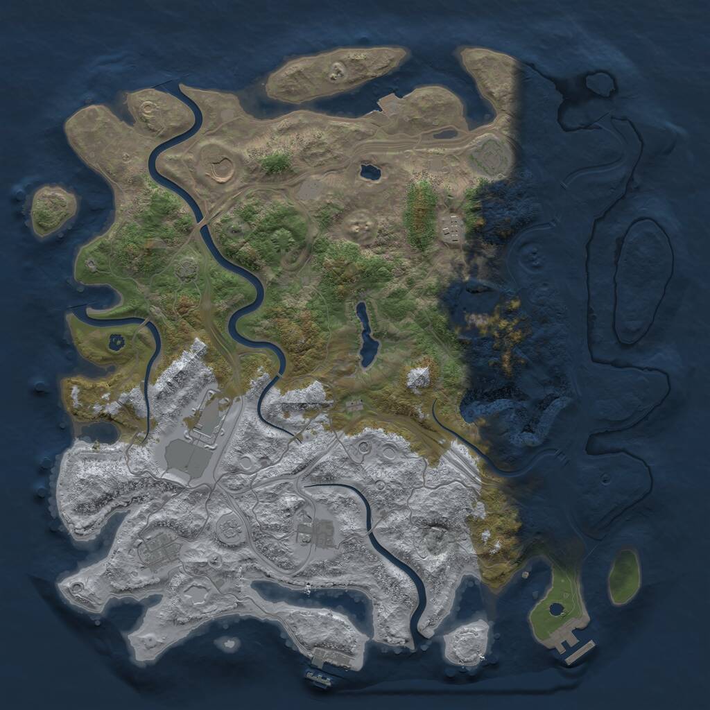 Rust Map: Procedural Map, Size: 4250, Seed: 1881353111, 13 Monuments