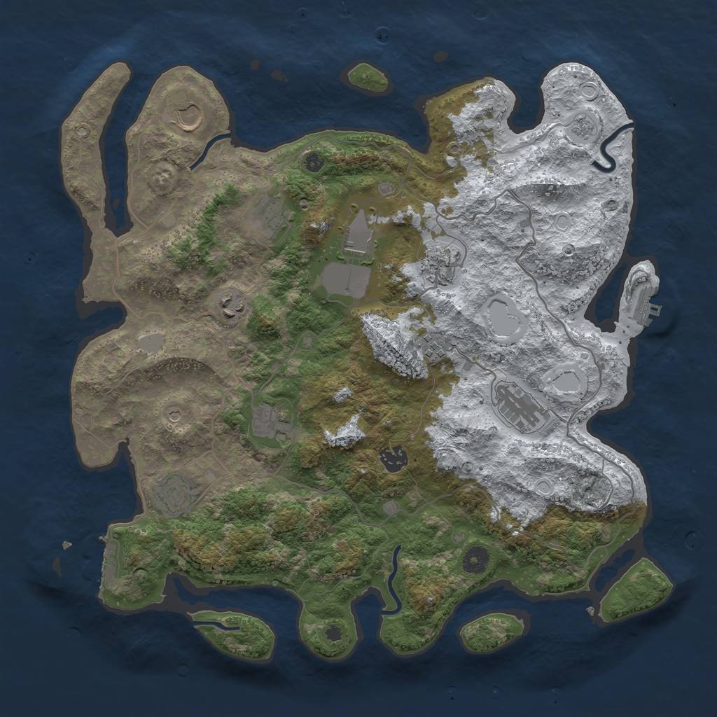 Rust Map: Procedural Map, Size: 4000, Seed: 109764, 19 Monuments