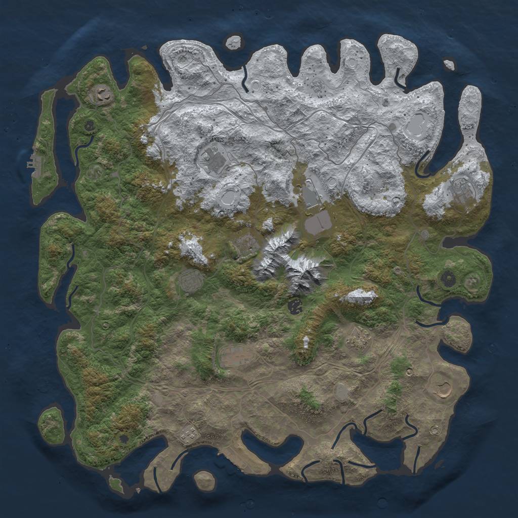 Rust Map: Procedural Map, Size: 5000, Seed: 6548945, 20 Monuments