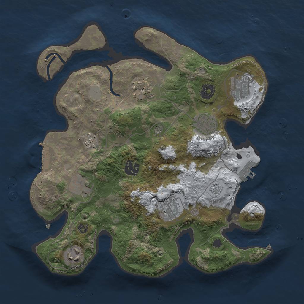 Rust Map: Procedural Map, Size: 3000, Seed: 299302945, 17 Monuments