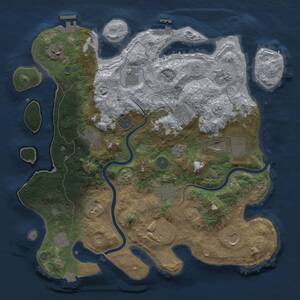 Thumbnail Rust Map: Procedural Map, Size: 3850, Seed: 786235994, 17 Monuments