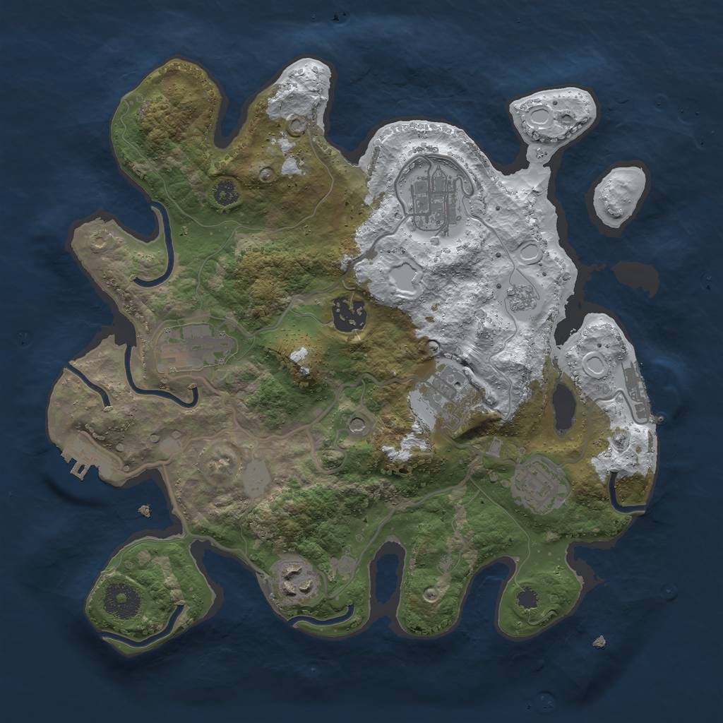 Rust Map: Procedural Map, Size: 3000, Seed: 431008085, 15 Monuments