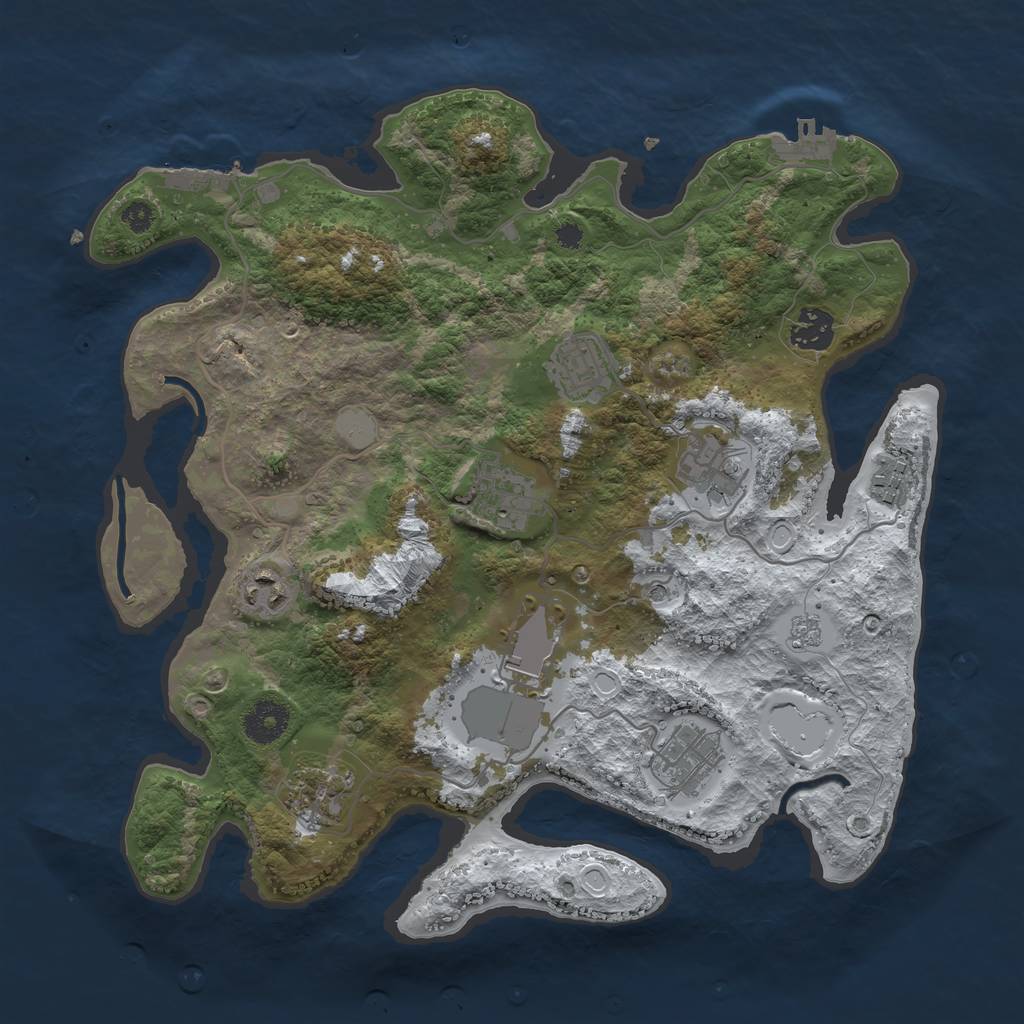 Rust Map: Procedural Map, Size: 3500, Seed: 1664036798, 18 Monuments