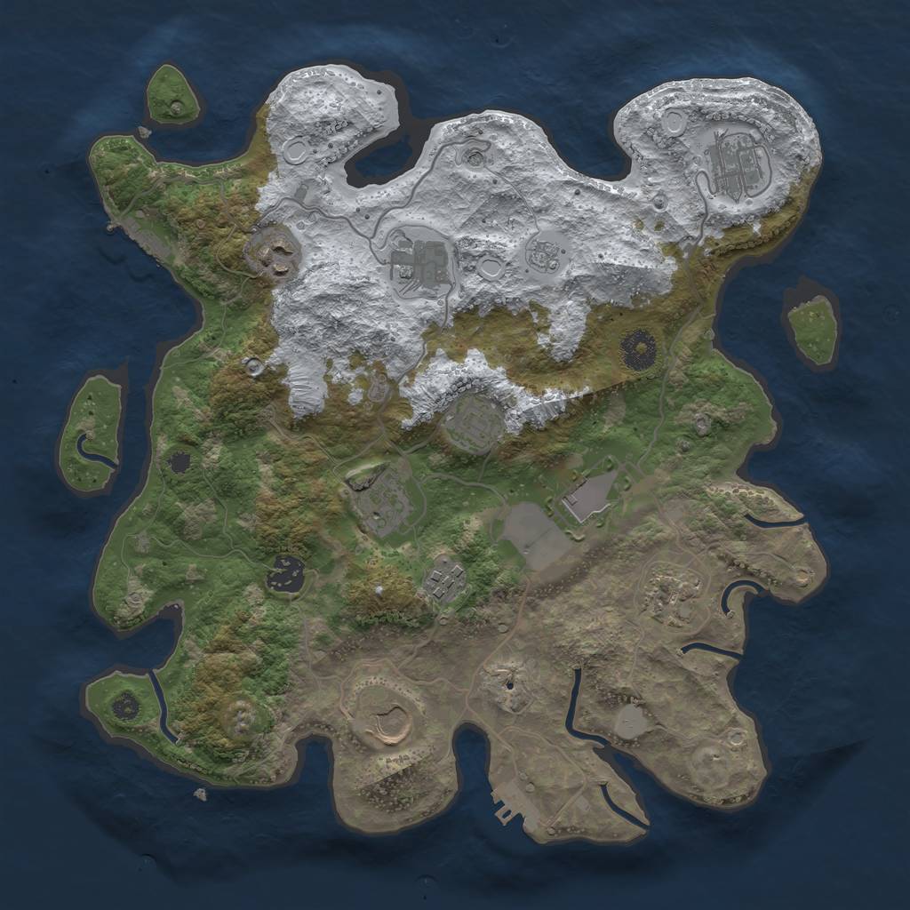 Rust Map: Procedural Map, Size: 3550, Seed: 193, 19 Monuments