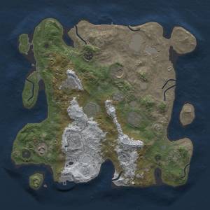 Thumbnail Rust Map: Procedural Map, Size: 3500, Seed: 345842194, 19 Monuments