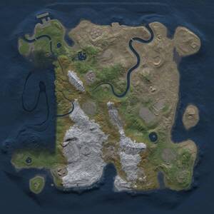 Thumbnail Rust Map: Procedural Map, Size: 3500, Seed: 345842194, 15 Monuments