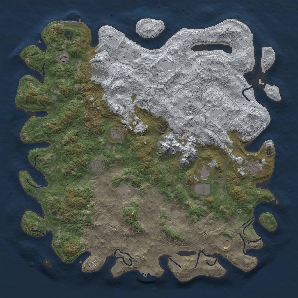 Rust Map: Procedural Map, Size: 5000, Seed: 5520, 20 Monuments