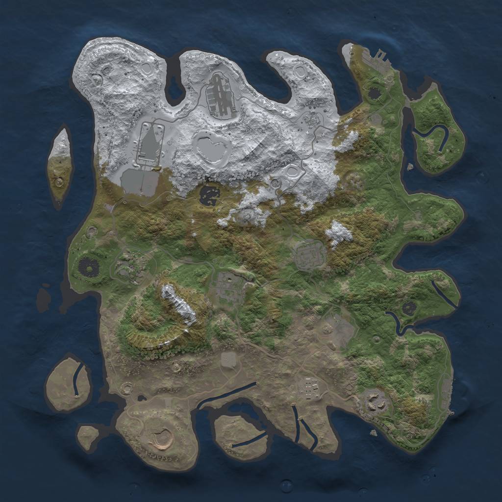 Rust Map: Procedural Map, Size: 3600, Seed: 97531286, 19 Monuments