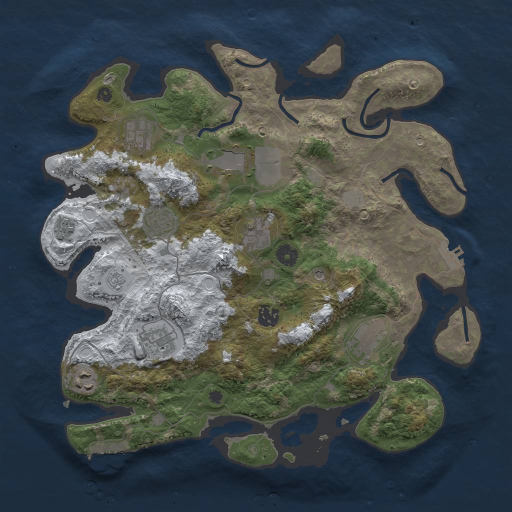 Rust Map: Procedural Map, Size: 3500, Seed: 254694584, 18 Monuments