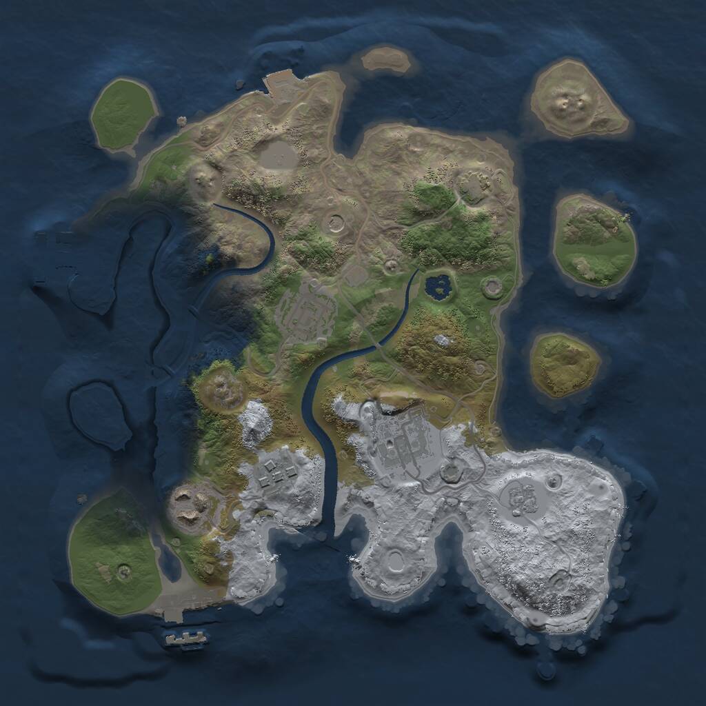 Rust Map: Procedural Map, Size: 2700, Seed: 81718679, 10 Monuments