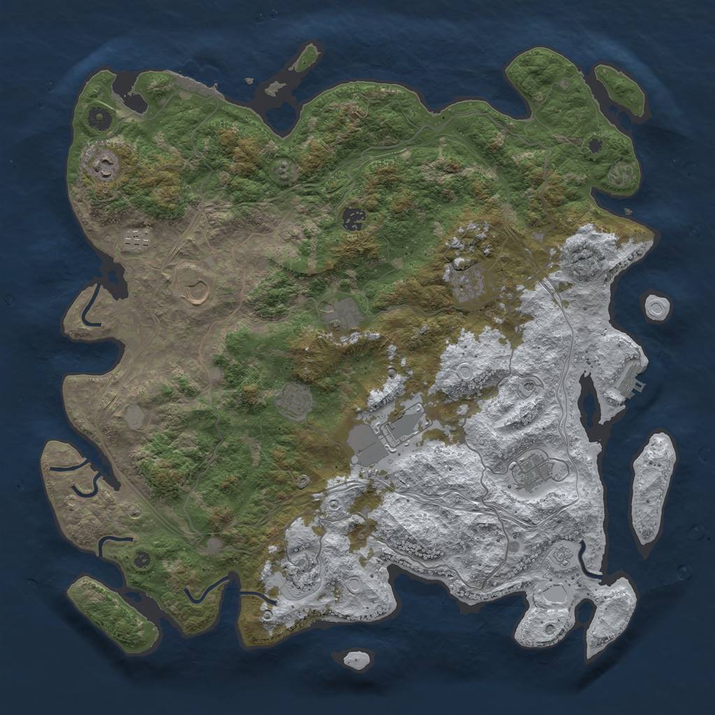 Rust Map: Procedural Map, Size: 4500, Seed: 1802984167, 19 Monuments