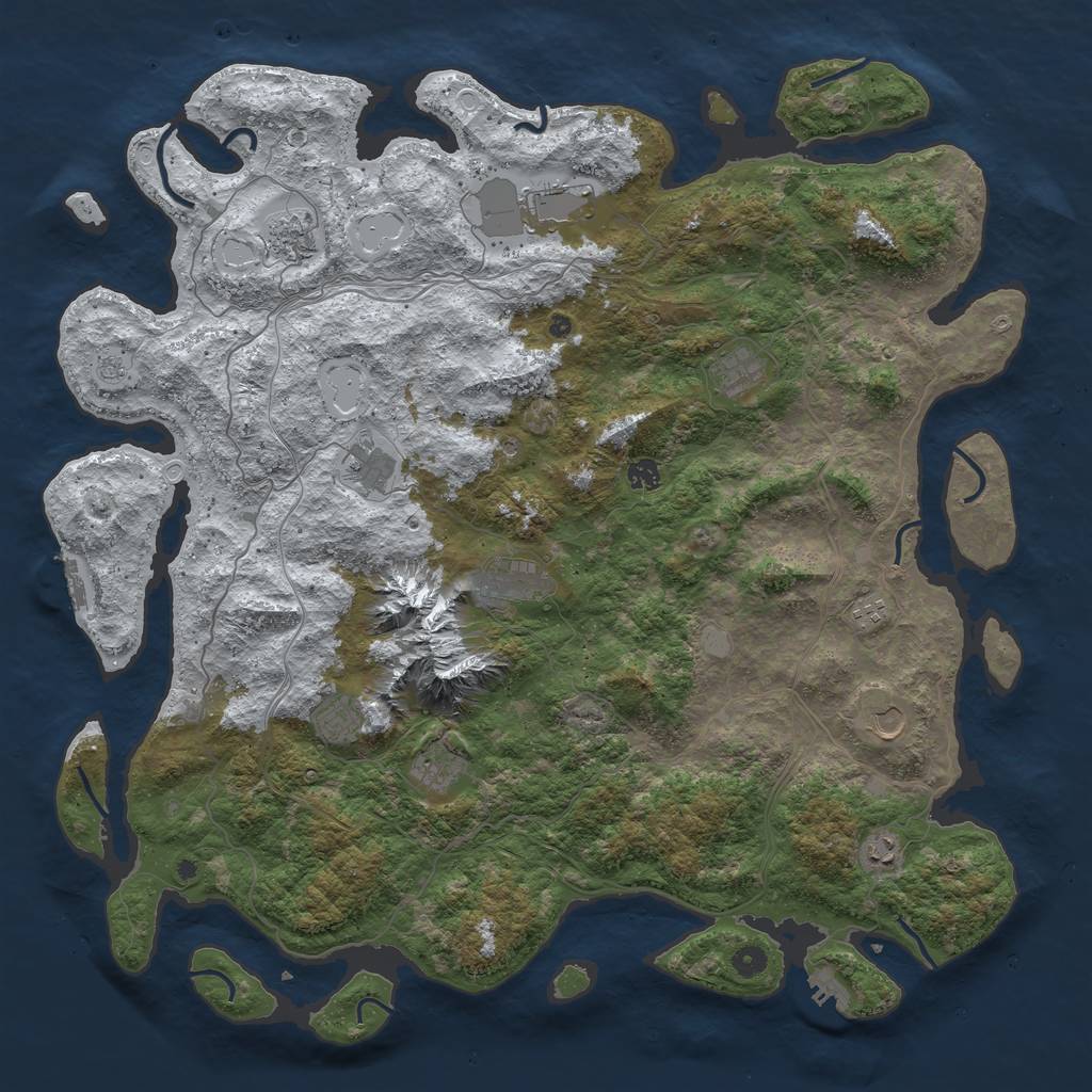 Rust Map: Procedural Map, Size: 5000, Seed: 235435, 20 Monuments