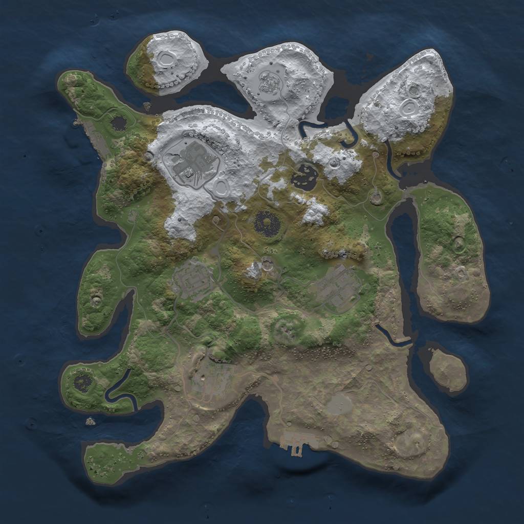Rust Map: Procedural Map, Size: 3000, Seed: 1539765975, 14 Monuments