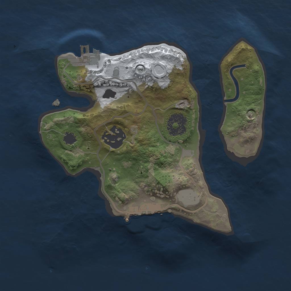 Rust Map: Procedural Map, Size: 2000, Seed: 299090, 8 Monuments