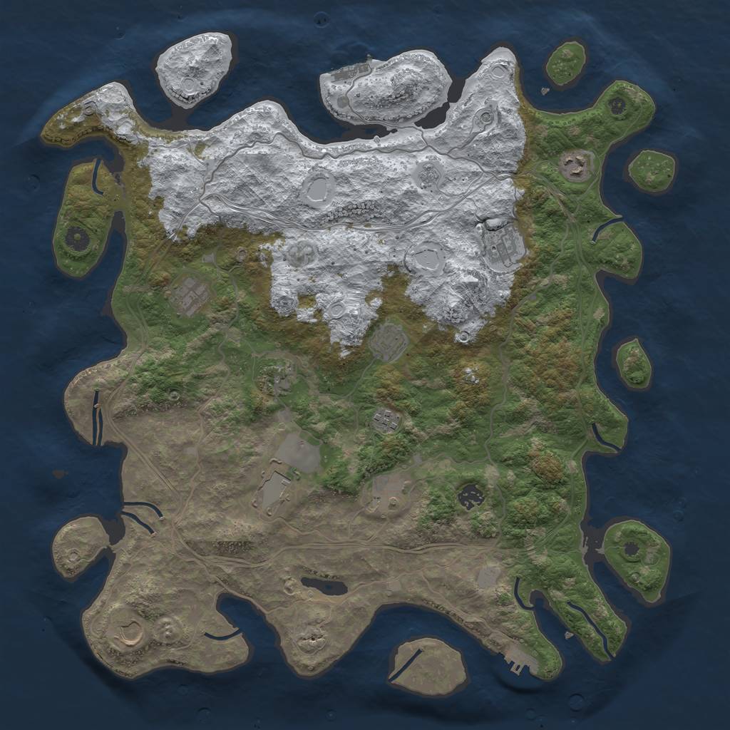 Rust Map: Procedural Map, Size: 4500, Seed: 26789424, 19 Monuments