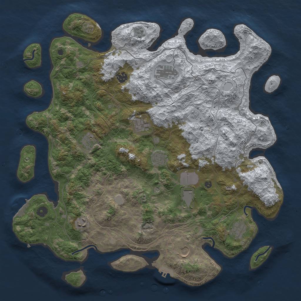 Rust Map: Procedural Map, Size: 4250, Seed: 1555312485, 19 Monuments