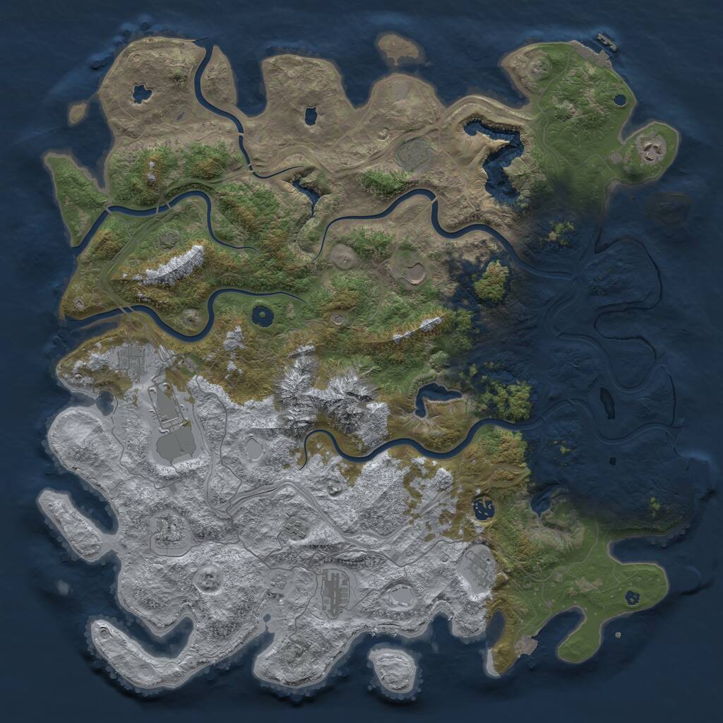 Rust Map: Procedural Map, Size: 5000, Seed: 9857762, 16 Monuments