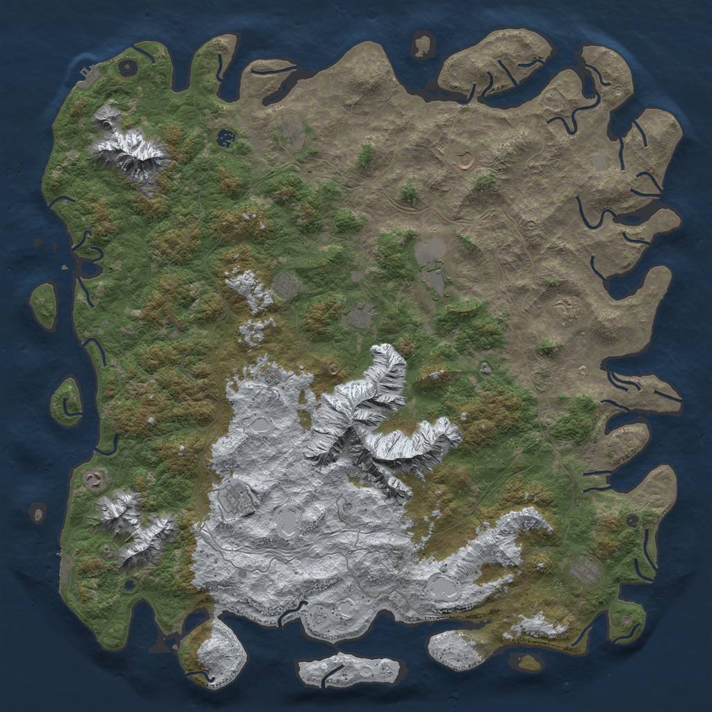 Rust Map: Procedural Map, Size: 6000, Seed: 429813, 20 Monuments