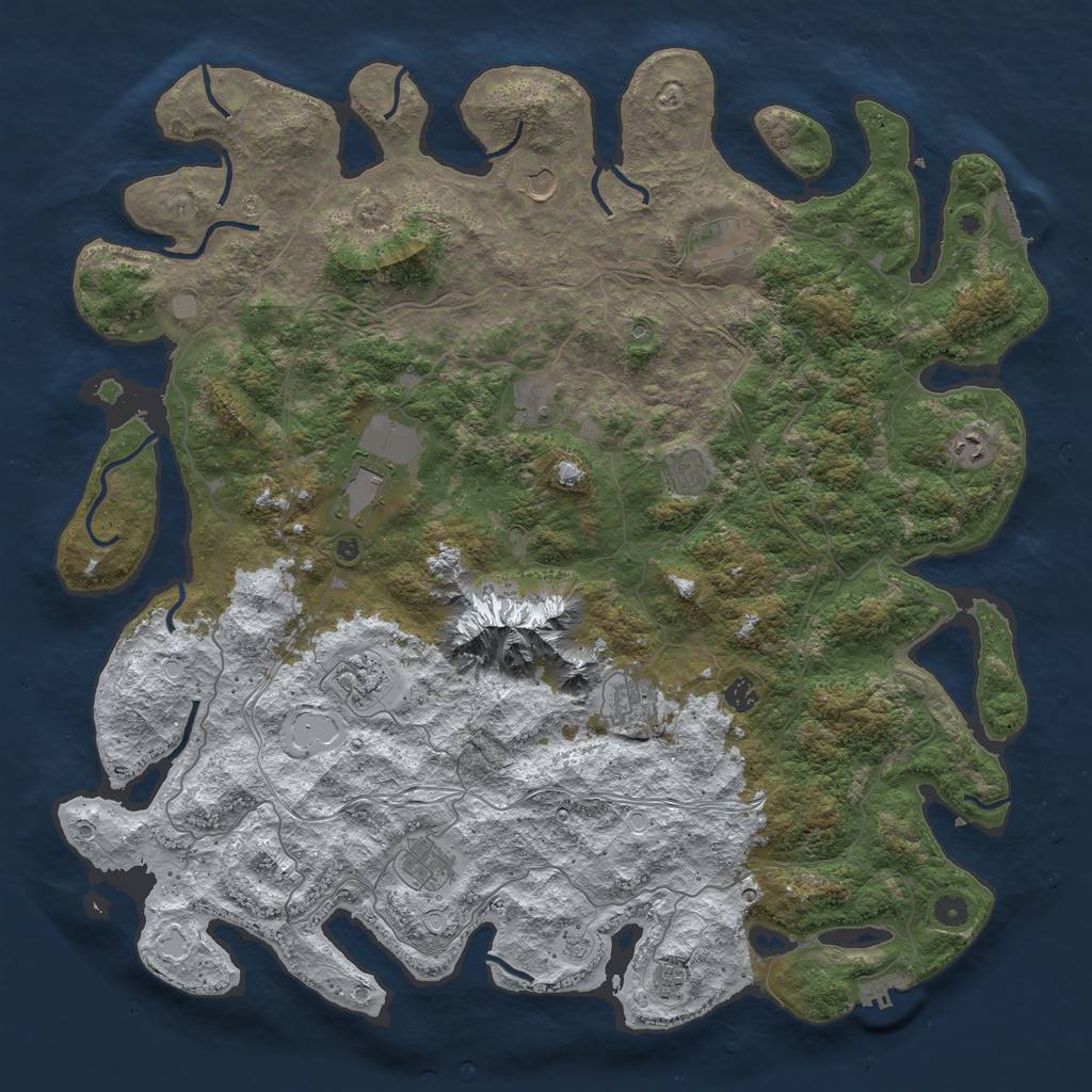 Rust Map: Procedural Map, Size: 5000, Seed: 50098343, 20 Monuments