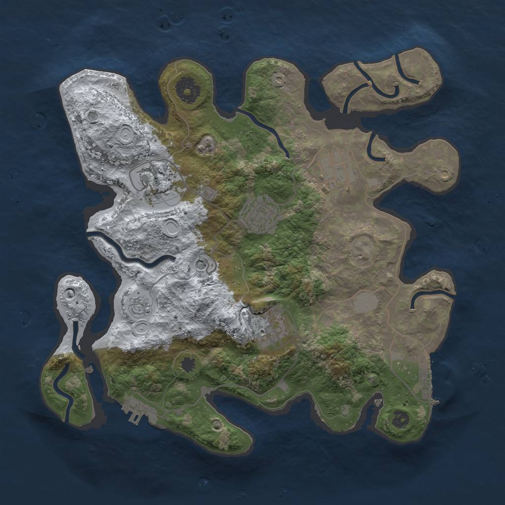 Rust Map: Procedural Map, Size: 3000, Seed: 1209977174, 13 Monuments