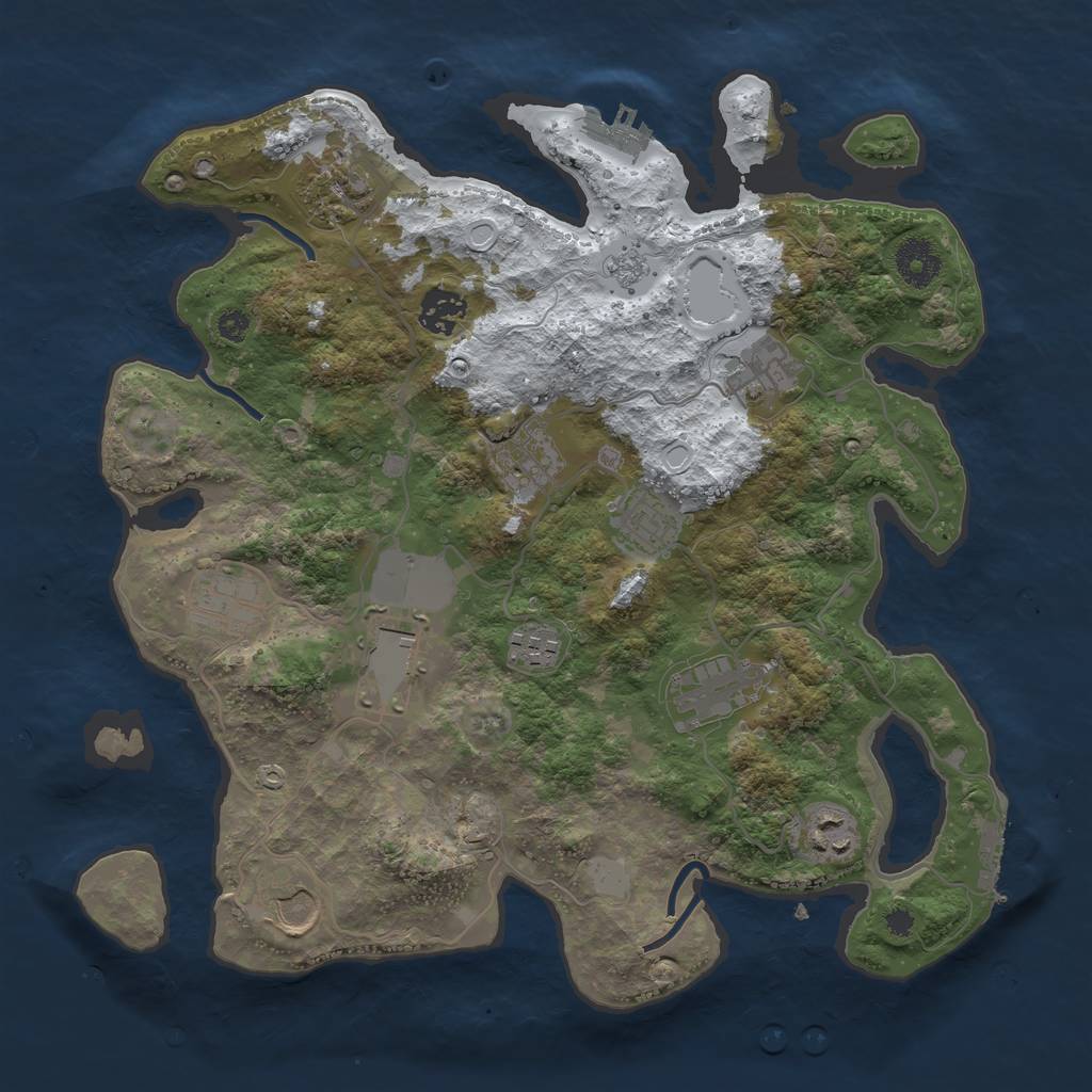 Rust Map: Procedural Map, Size: 3500, Seed: 878557321, 19 Monuments