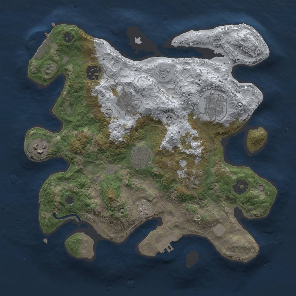 Rust Map: Procedural Map, Size: 3000, Seed: 585755066, 16 Monuments