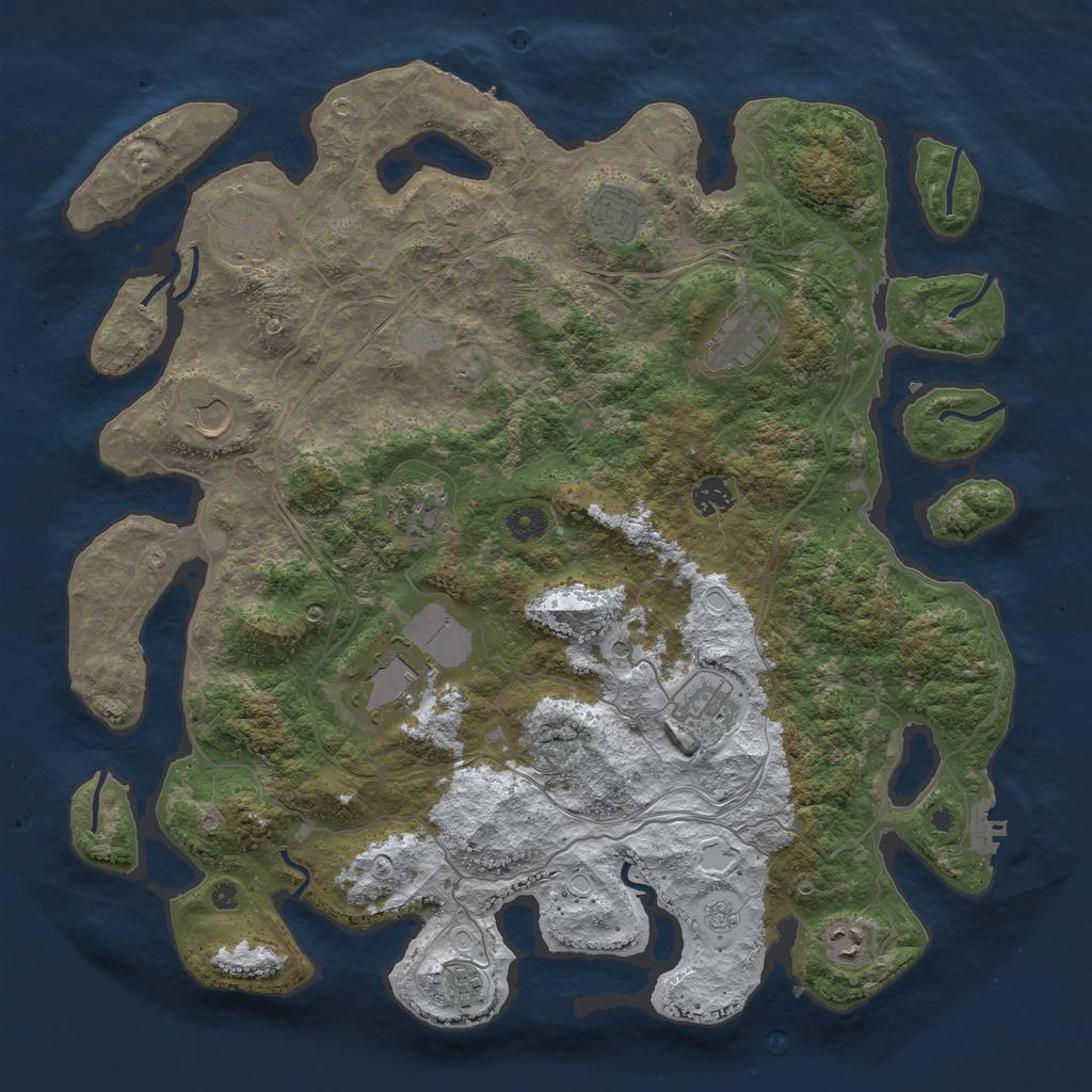 Rust Map: Procedural Map, Size: 4250, Seed: 225115, 19 Monuments