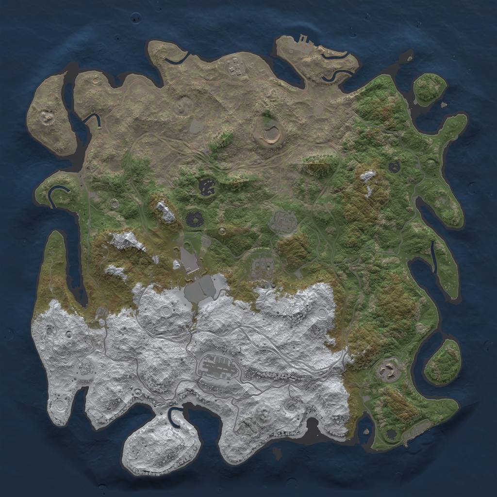 Rust Map: Procedural Map, Size: 4250, Seed: 1268398969, 17 Monuments