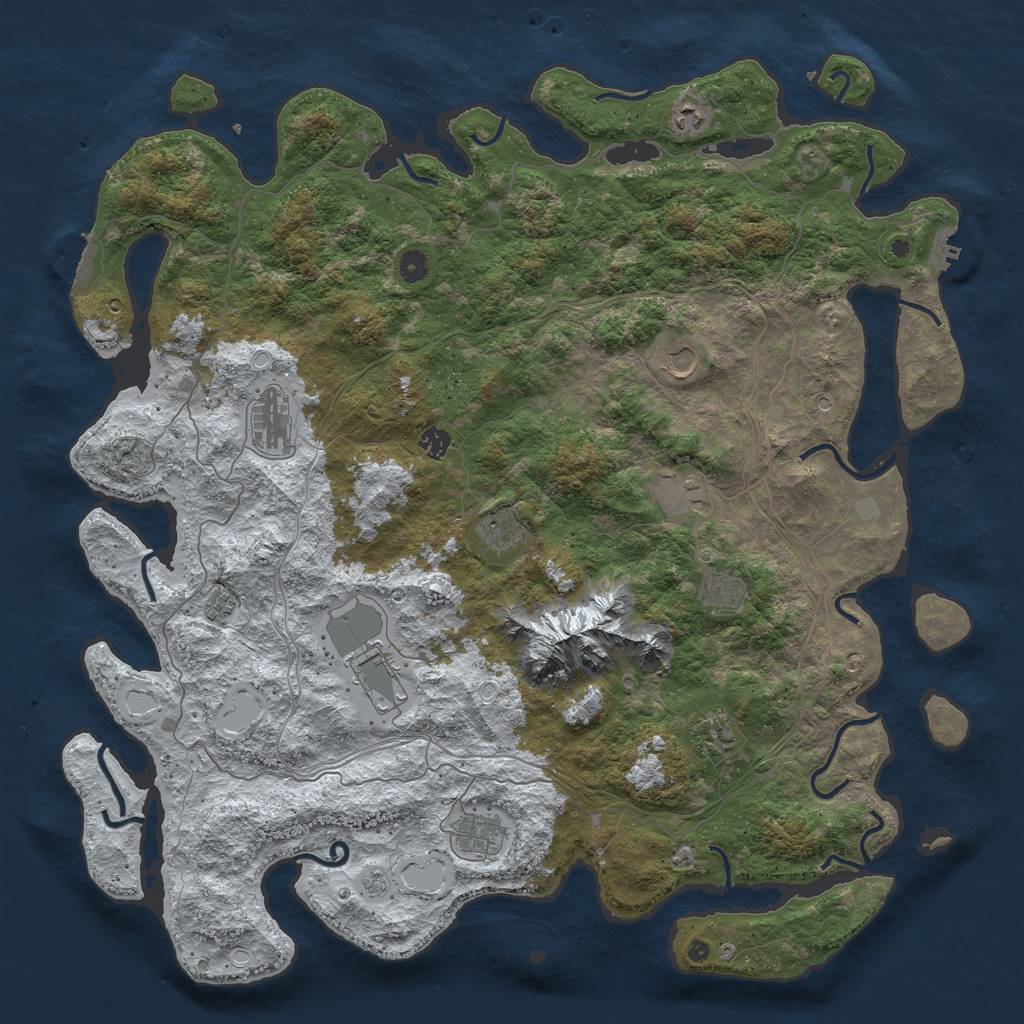 Rust Map: Procedural Map, Size: 5000, Seed: 319086510, 20 Monuments