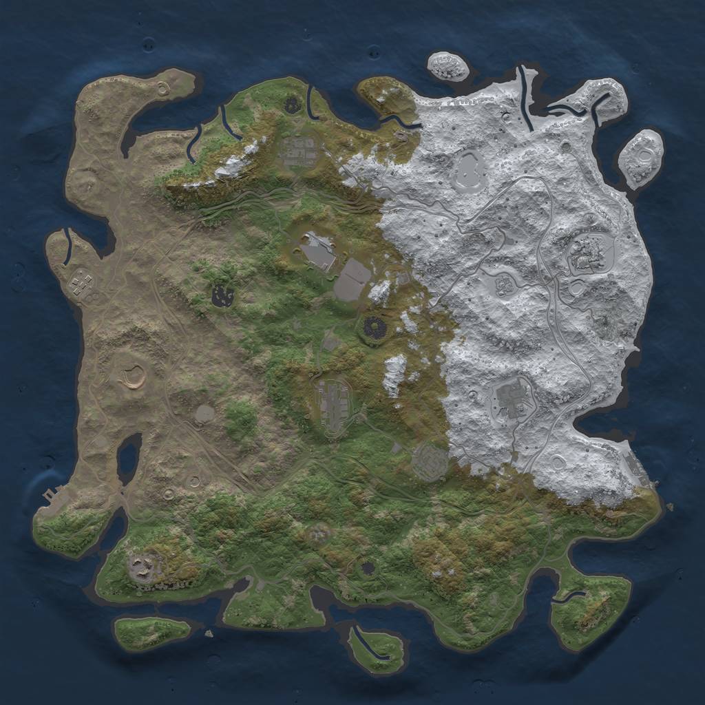 Rust Map: Procedural Map, Size: 4500, Seed: 5675757, 19 Monuments