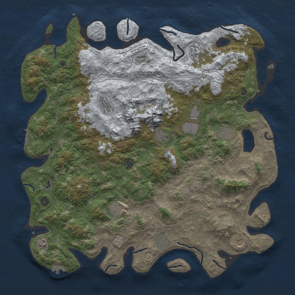 Rust Map: Procedural Map, Size: 5000, Seed: 628479254, 20 Monuments