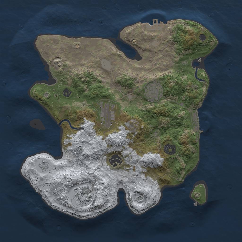 Rust Map: Procedural Map, Size: 3000, Seed: 2019050695, 13 Monuments