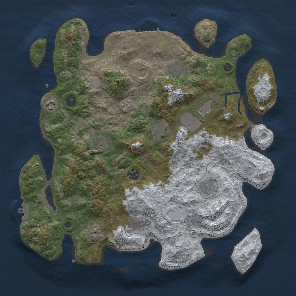 Rust Map: Procedural Map, Size: 3850, Seed: 1510595043, 19 Monuments