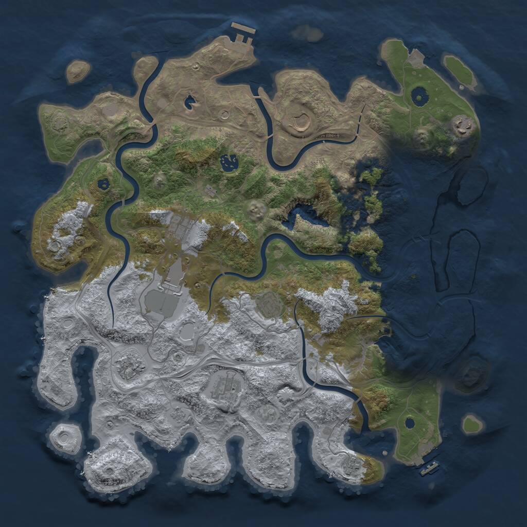 Rust Map: Procedural Map, Size: 4300, Seed: 489489, 15 Monuments