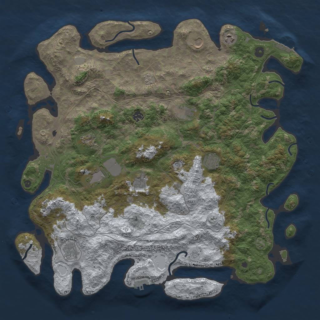 Rust Map: Procedural Map, Size: 4600, Seed: 1755325940, 19 Monuments