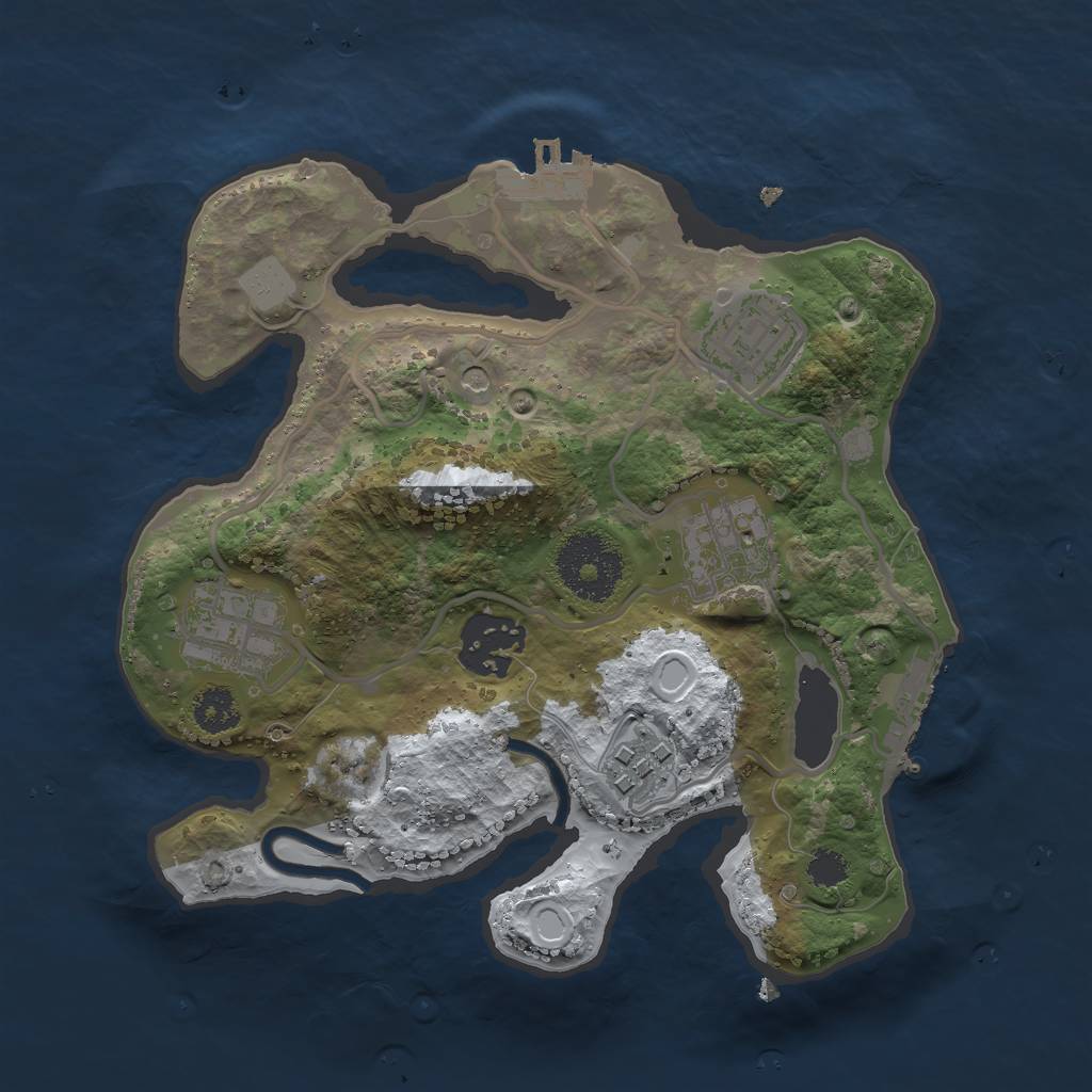 Rust Map: Procedural Map, Size: 2500, Seed: 868408296, 13 Monuments