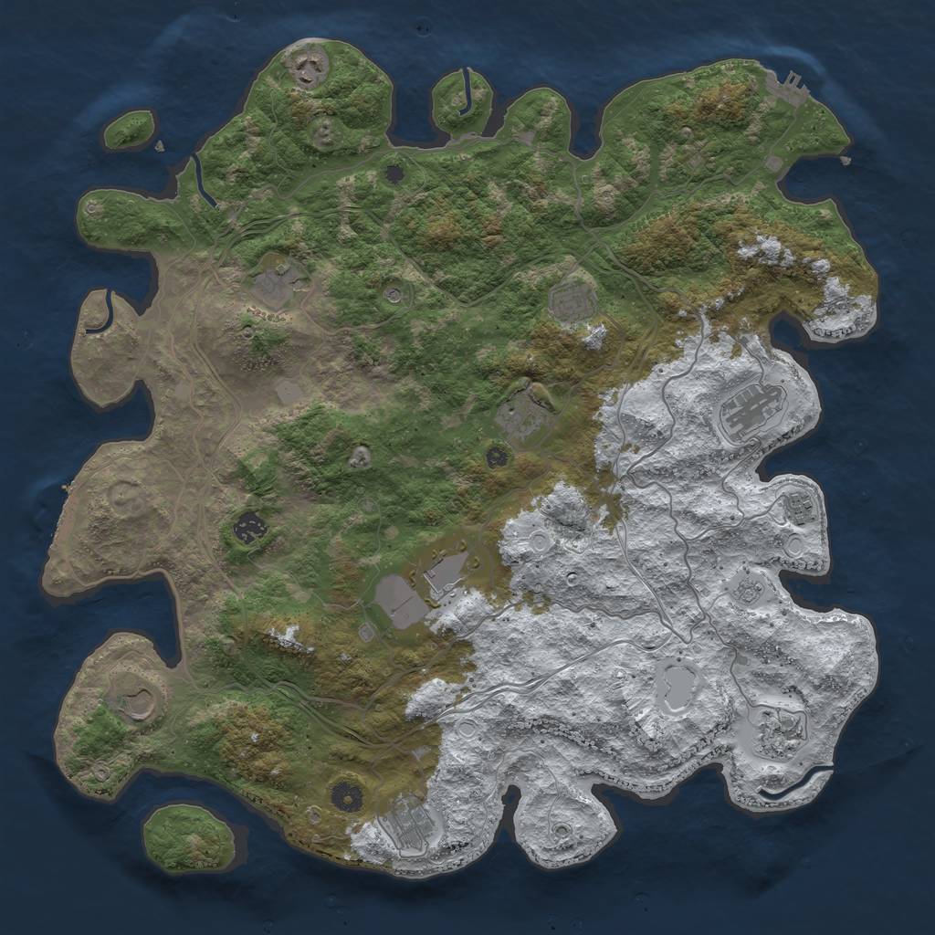 Rust Map: Procedural Map, Size: 4500, Seed: 1788635033, 20 Monuments