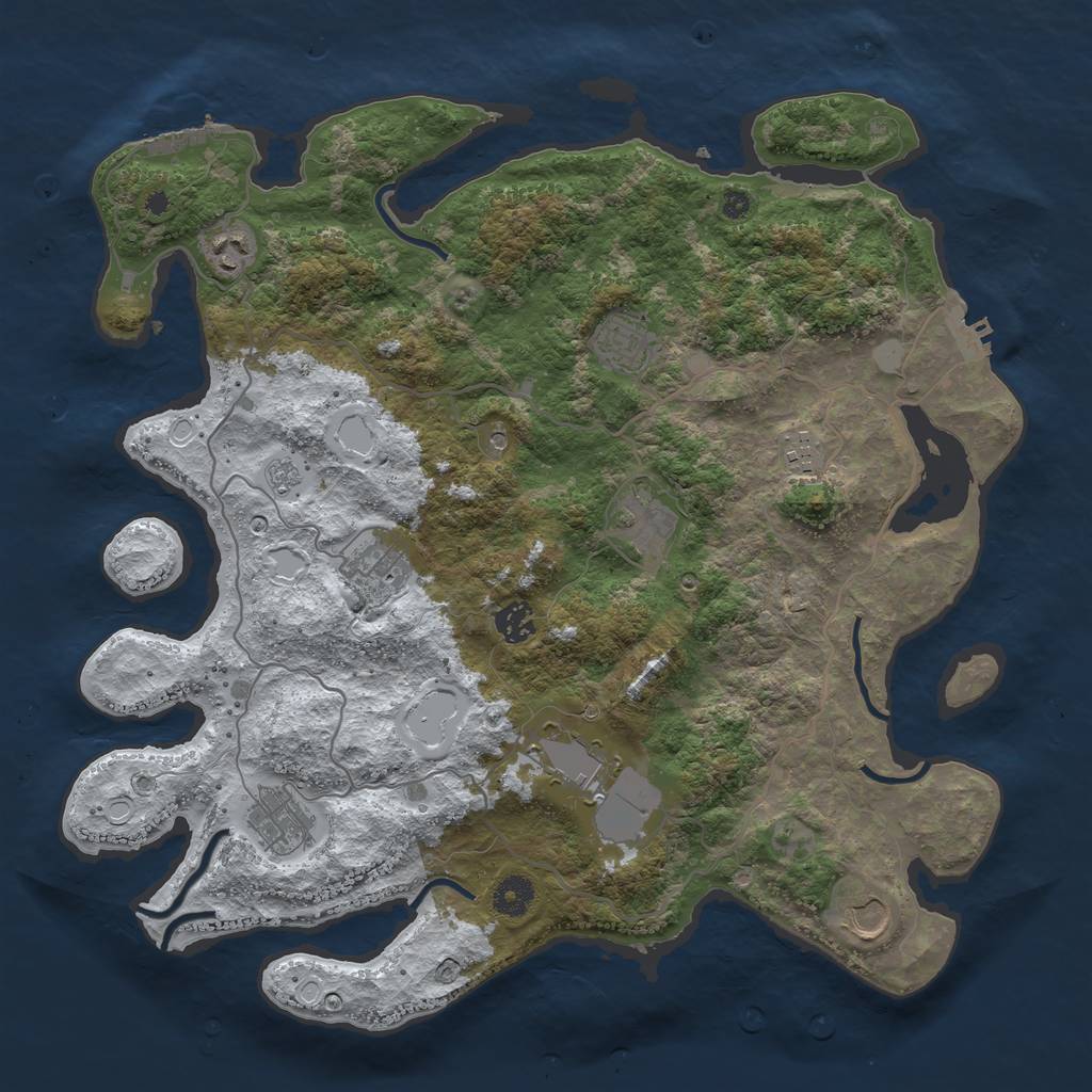 Rust Map: Procedural Map, Size: 4000, Seed: 35846, 18 Monuments