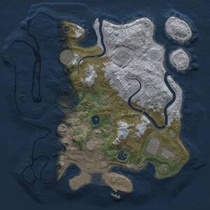 Thumbnail Rust Map: Procedural Map, Size: 3500, Seed: 968489150, 11 Monuments