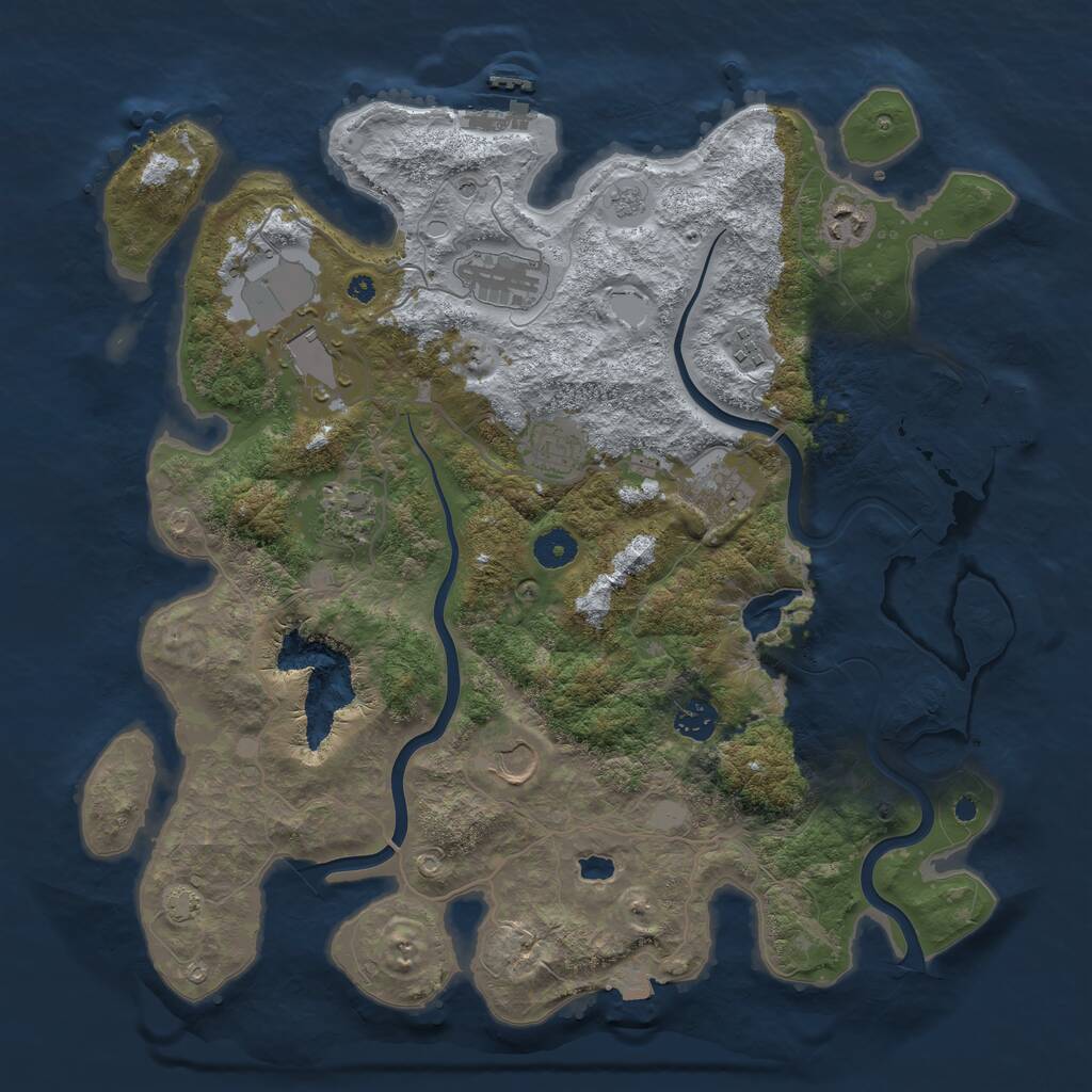 Rust Map: Procedural Map, Size: 4000, Seed: 5052022, 15 Monuments