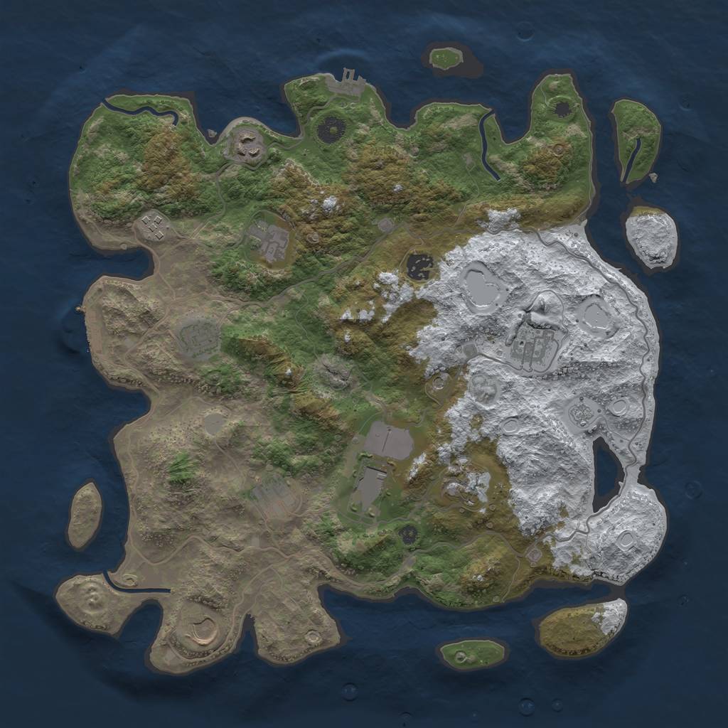 Rust Map: Procedural Map, Size: 4000, Seed: 55556666, 19 Monuments