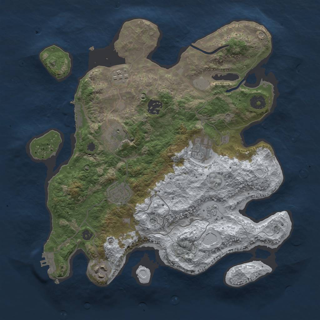 Rust Map: Procedural Map, Size: 3200, Seed: 3700500, 15 Monuments