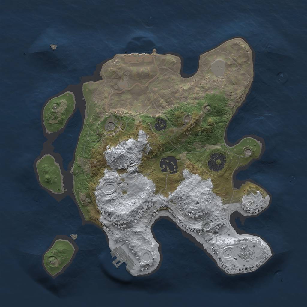 Rust Map: Procedural Map, Size: 2500, Seed: 41259, 10 Monuments