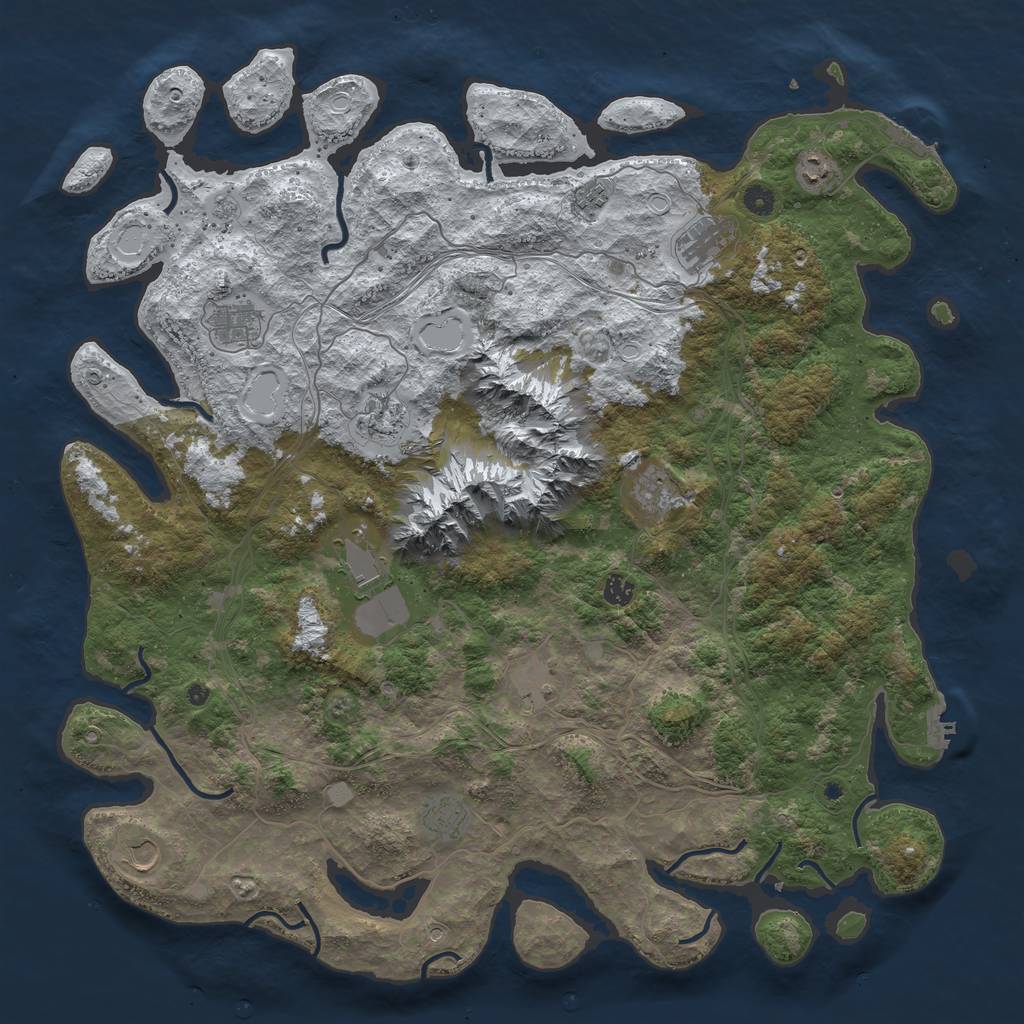 Rust Map: Procedural Map, Size: 5000, Seed: 484455454, 20 Monuments