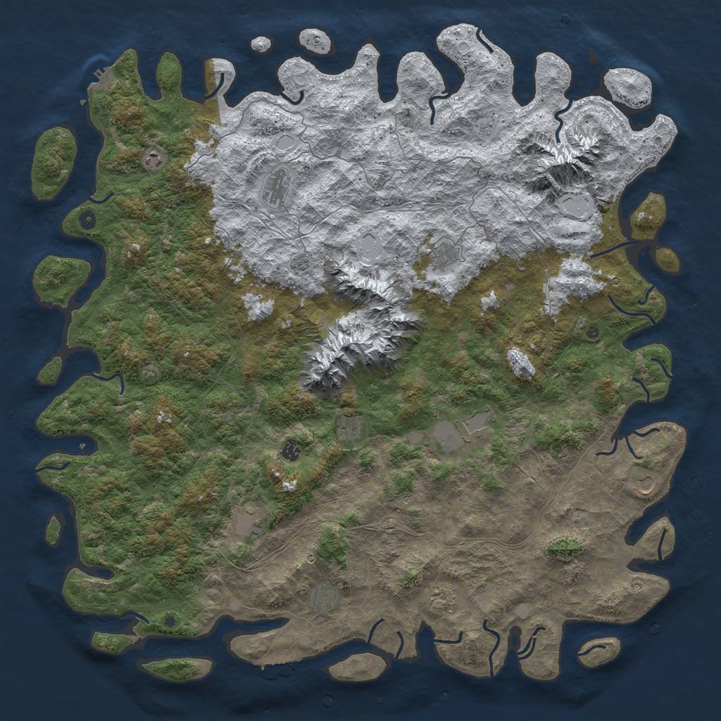Rust Map: Procedural Map, Size: 6000, Seed: 1780333865, 20 Monuments