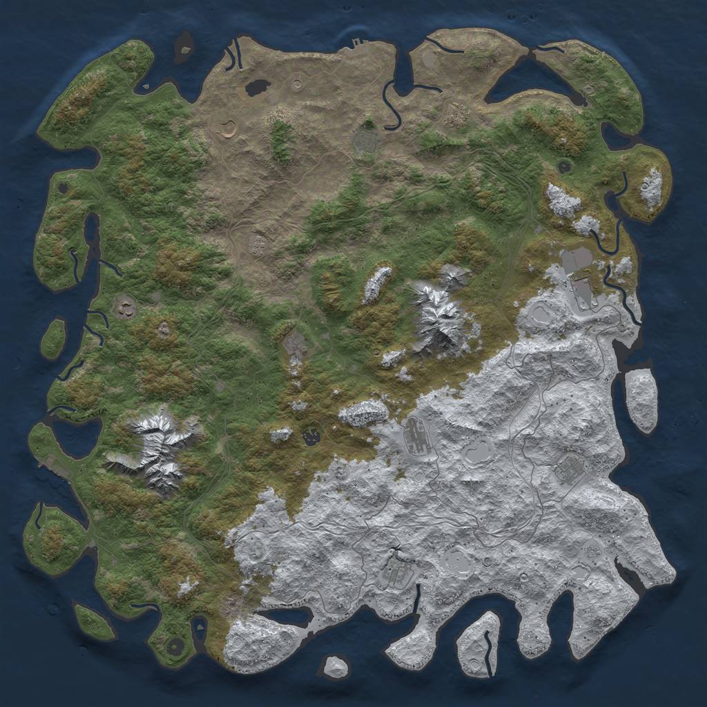 Rust Map: Procedural Map, Size: 6000, Seed: 160785, 20 Monuments