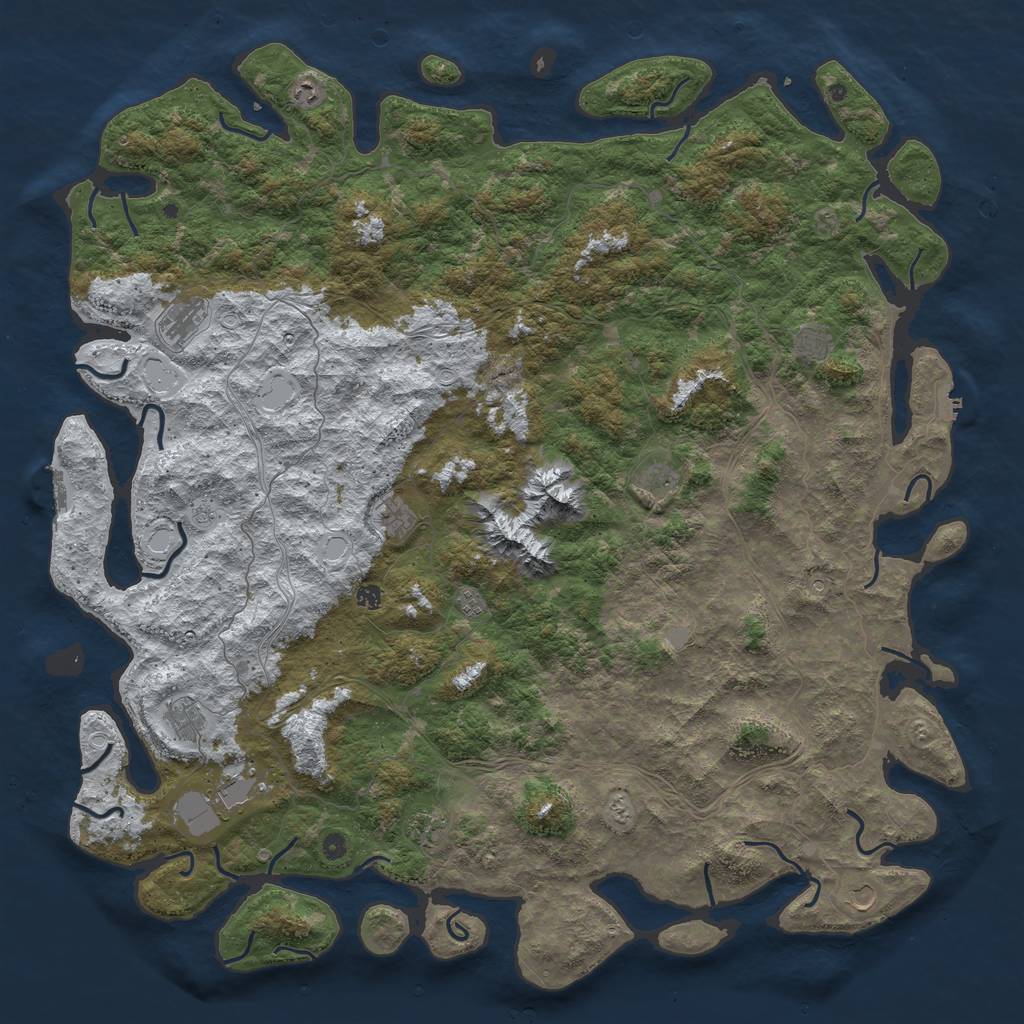 Rust Map: Procedural Map, Size: 6000, Seed: 336580, 20 Monuments