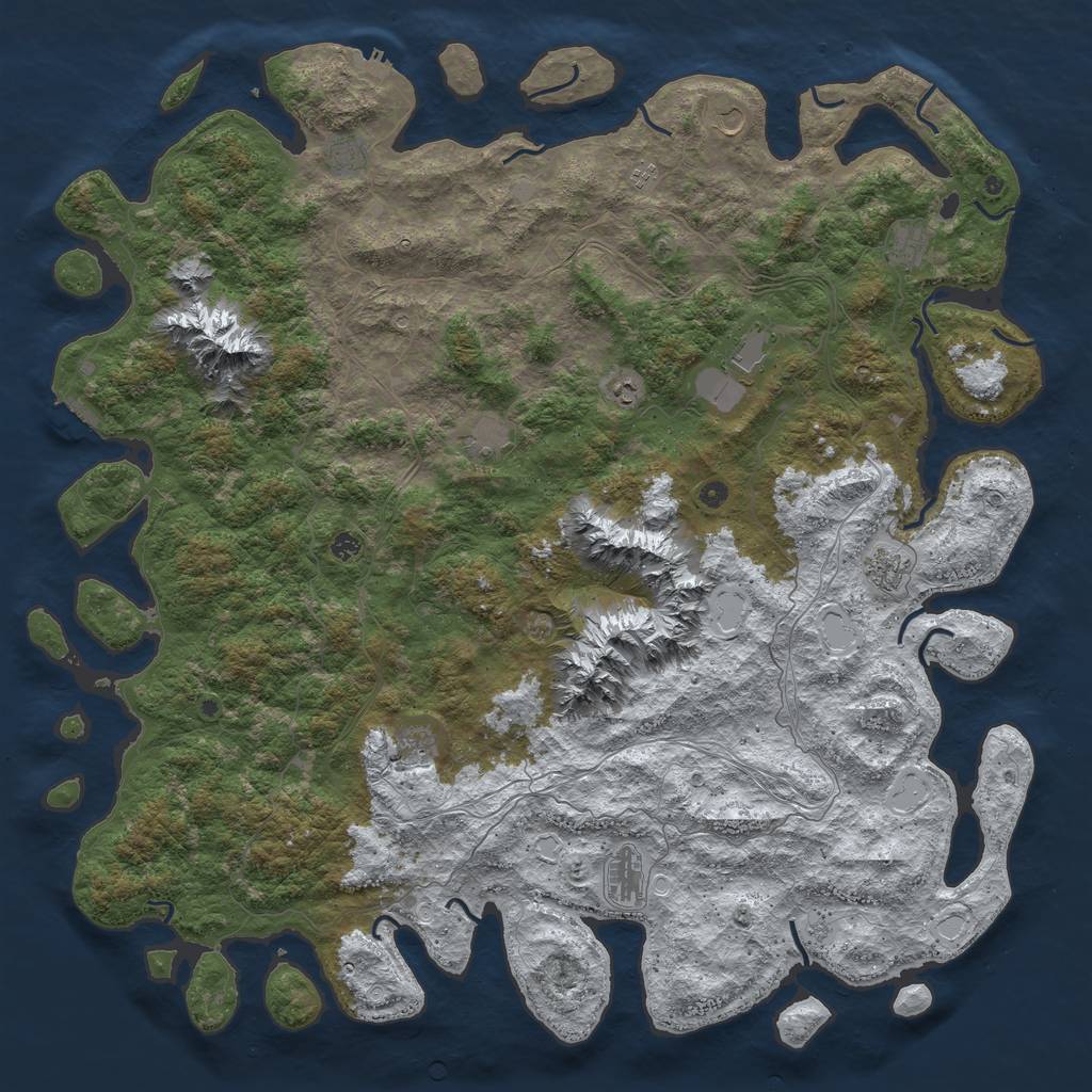 Rust Map: Procedural Map, Size: 6000, Seed: 509156, 20 Monuments