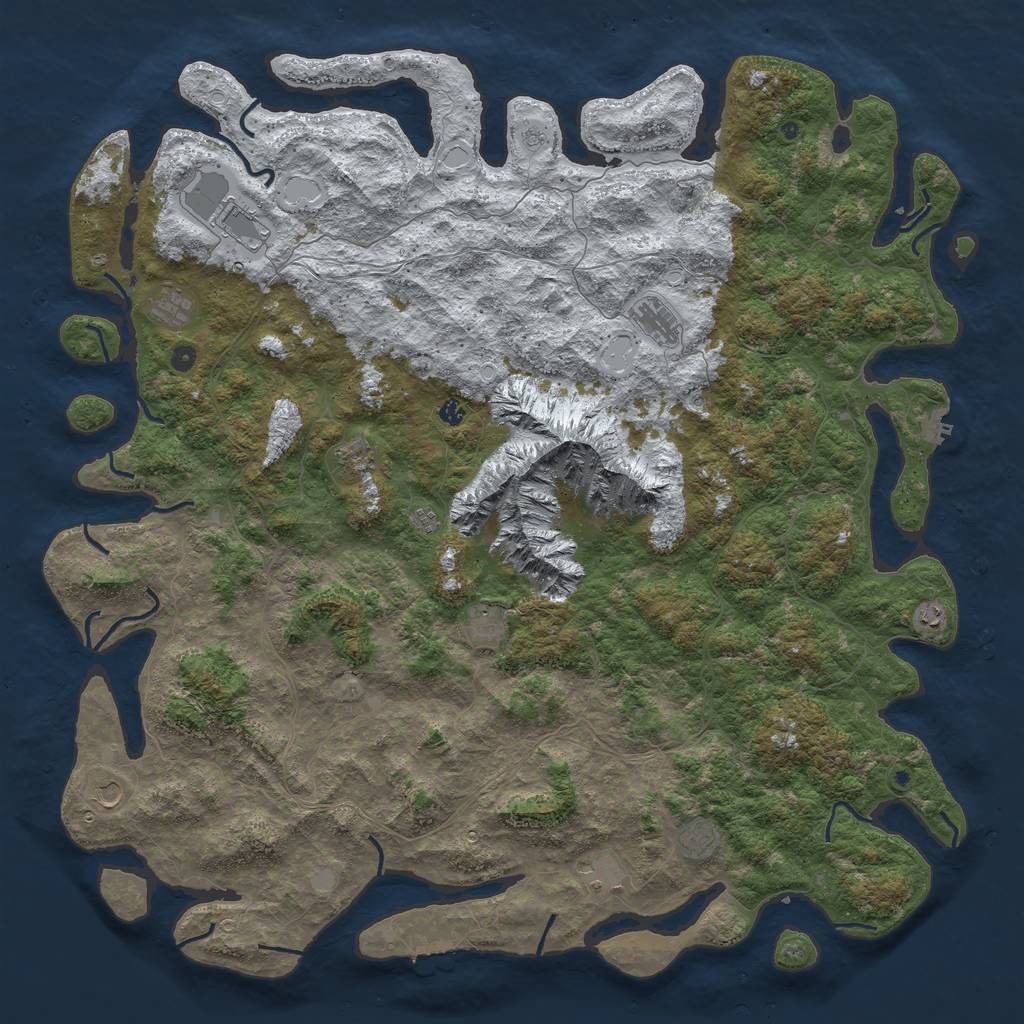 Rust Map: Procedural Map, Size: 6000, Seed: 129980, 20 Monuments
